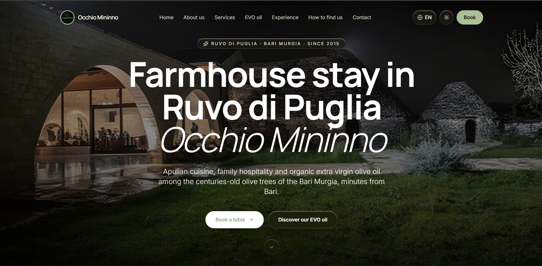 Occhiomininno Agritourism website preview